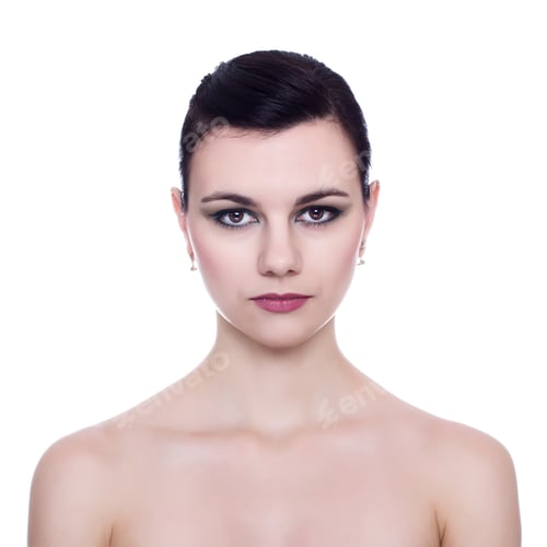 Preview: Beauty Face Of Young Woman. Skin Care Concept. Closeup Portrait Isolated On White.