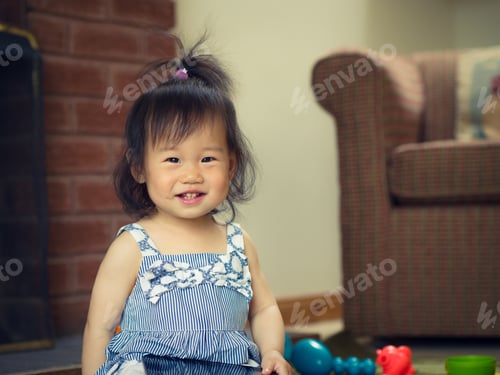 Preview: Cute Baby Girl Playing At Home