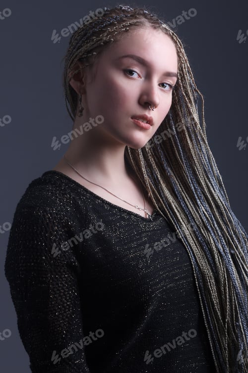 Preview: Portrait Of Young Beautiful Girl With Dreads