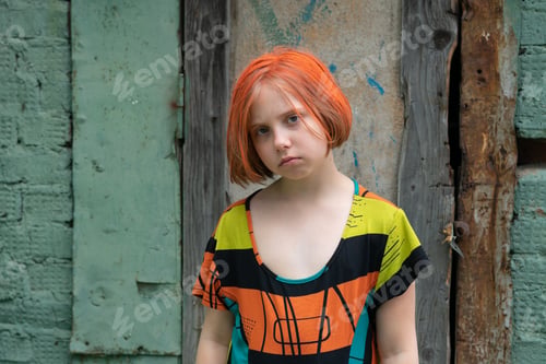 Preview: Portrait Of A Village Girl With Red Hair