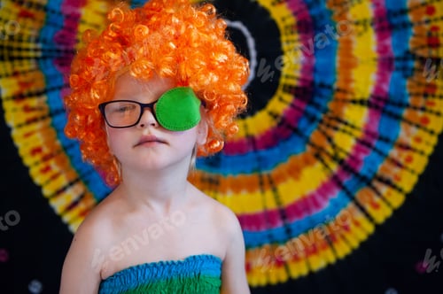 Preview: Portrait Of Funny Child In New Glasses With Patch For Correcting Squint Ortopad Boys Eye Patches