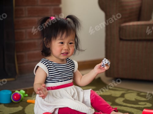 Preview: Baby Girl Playing Toy At Home