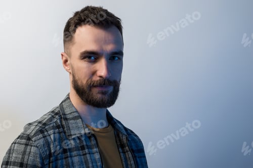 Preview: Closeup Portrait Of Young Man With Charming Glance. - Face Male Portrait
