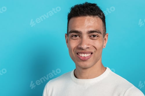 Preview: Closeup Portrait Of A Happy Young Man Posing In White Shirt - Image