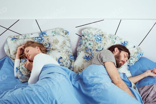 Preview: Young Caucasian Couple Sleeping In Bed