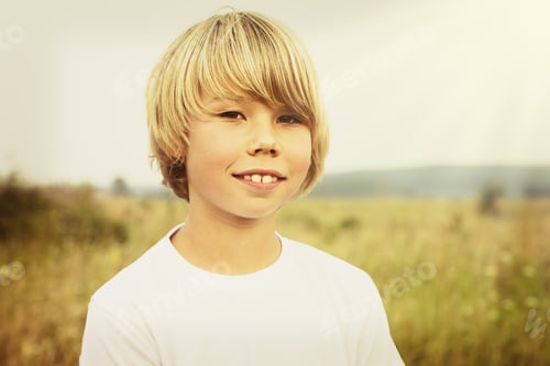 Preview: Portrait Of A Boy On A Summer Field.