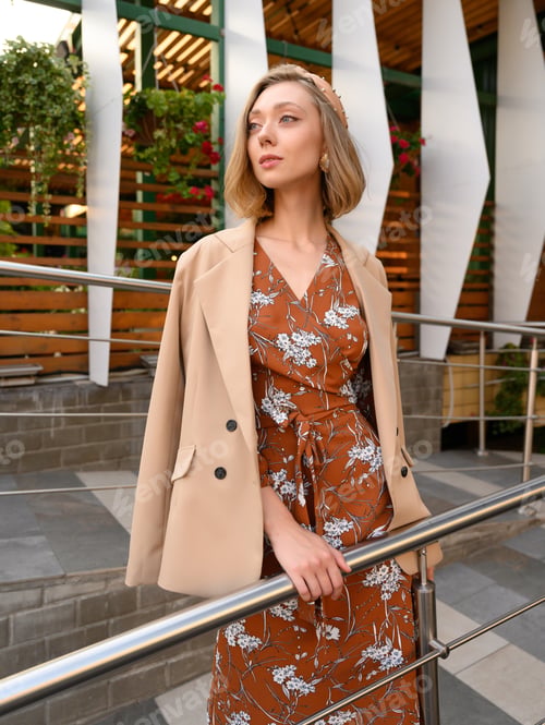Preview: Girl Model In Stylish Clothes.. Street Style And Fashion Photo. Professional Model.