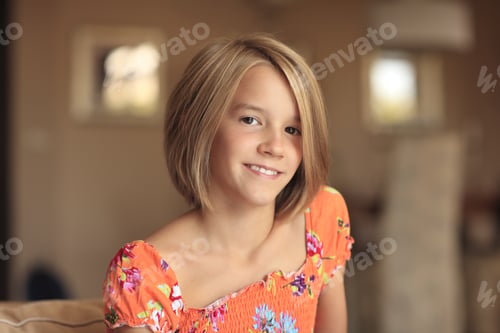 Preview: Close-Up Portrait Of A Blond Teenager Girl