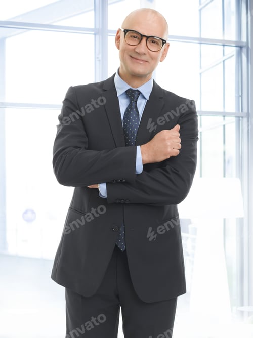 Preview: Confident Senior Businessman Standing At Office.