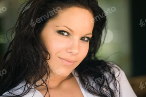 Preview: Closeup Portrait Of Beautiful Young Brunette.