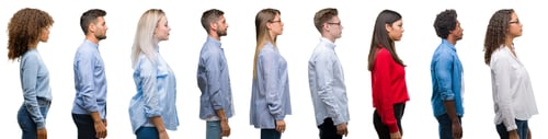 Preview: Composition Of African American, Hispanic And Caucasian Group Of People Over Isolated White