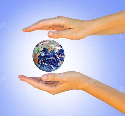 Preview: Planet Earth On Palm.Elements Of This Image Furnished By Nasa