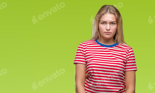 Preview: Young Caucasian Woman Over Isolated Background Skeptic And Nervous, Frowning Upset Because Of