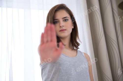 Preview: Young Woman Making Stop Gesture