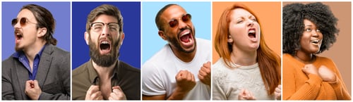 Preview: Group Of Cool People, Woman And Man Happy And Excited Celebrating Victory Expressing Big Success