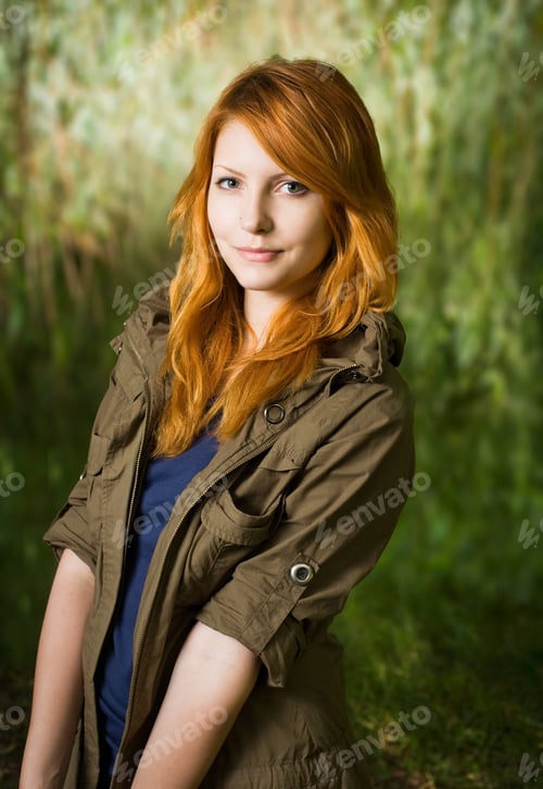 Preview: Beautiful Redhead Teen In The Park.
