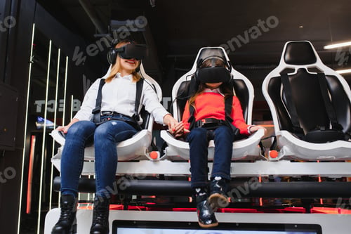 Preview: Mother And Child Playing Together With Virtual Reality Headsets