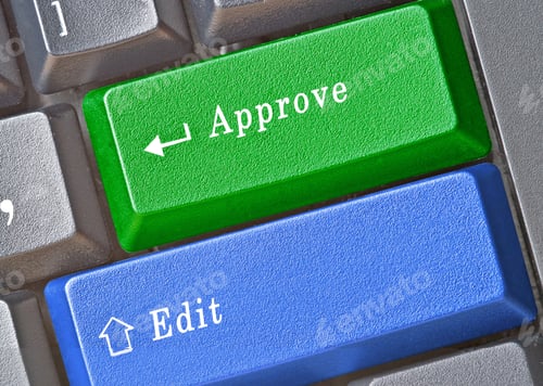 Preview: Keyboard With Keys For Editing And Approval