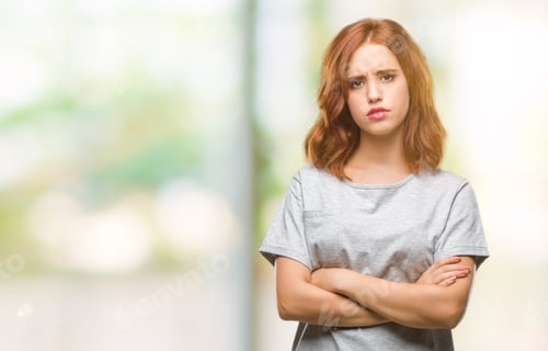 Preview: Young Beautiful Woman Over Isolated Background Skeptic And Nervous, Disapproving Expression On Face