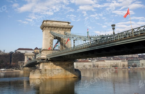 Preview: The Historic Szechenyi Chain Bridge Shot From The Pest Side.
