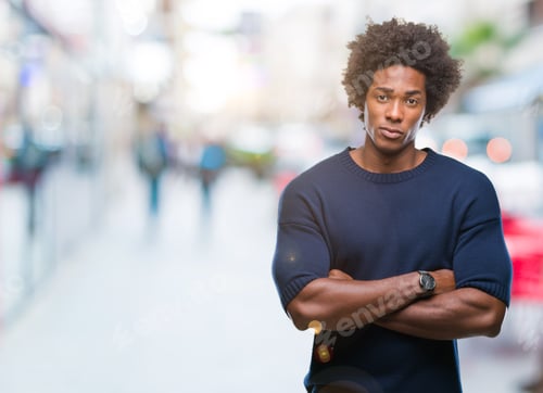 Preview: Afro American Man Over Isolated Background Skeptic And Nervous, Disapproving Expression On Face