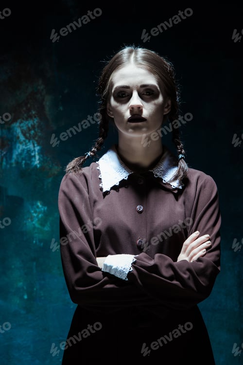 Preview: Portrait Of A Young Girl In School Uniform As Killer Woman