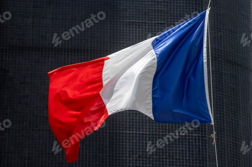 Preview: France Flag Blowing In The Wind