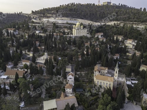 Preview: Moscovia Gorny Monastery Church Buildings Golden, Forest Ein Karem, Jerusalem Israel Hadassah