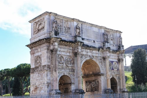Preview: Arch Of Constantine In Rome, Italy. Concept Of Ancient Landmarks And Last Minute Cheap Tours To