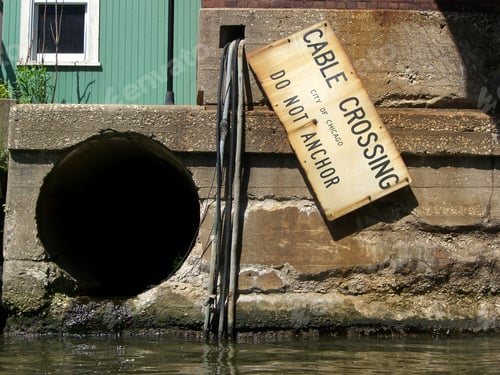 Preview: Chicago River Vintage Drain Pipe Sign