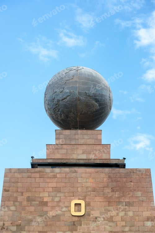 Preview: Large Metal Globe On The Top Of The Monument To The Equator In Quito, Ecuador