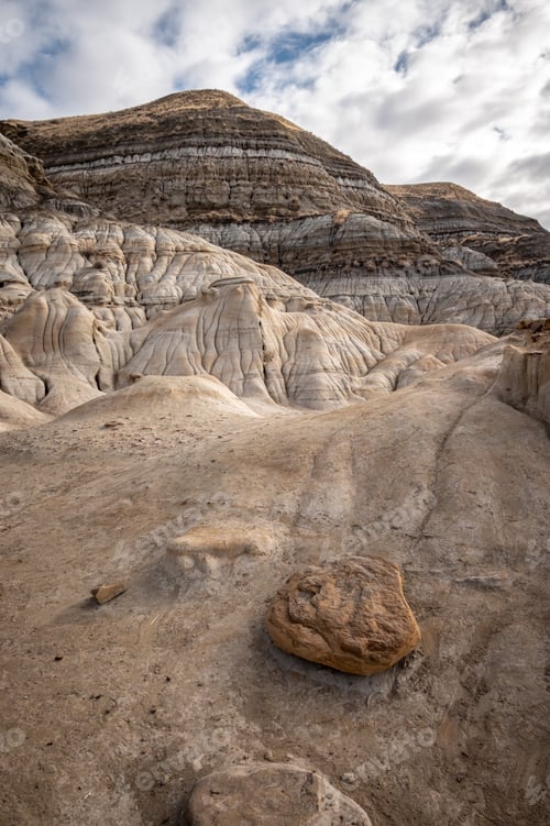 Preview: Hoodoos Outside Of Drumheller, Alberta On A Blue Sky Day.