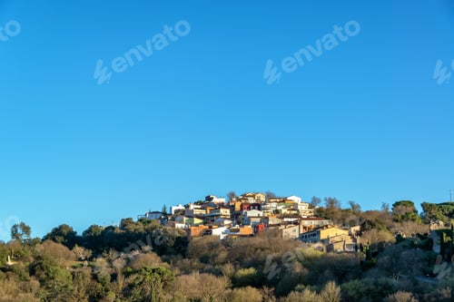 Preview: Modern Neighborhood On A Tree Covered Hill In Girona, Spain