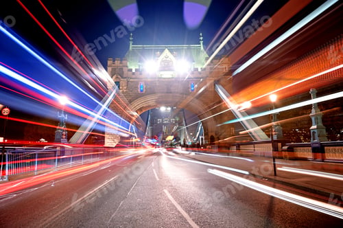 Preview: Vehicles Pass Over Tower Bridge Across The River Thames In London, Uk.