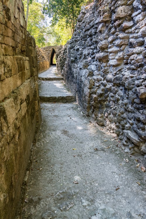 Preview: Narrow Road Passing Through The Mayan Ruins Of Becan, Mexico