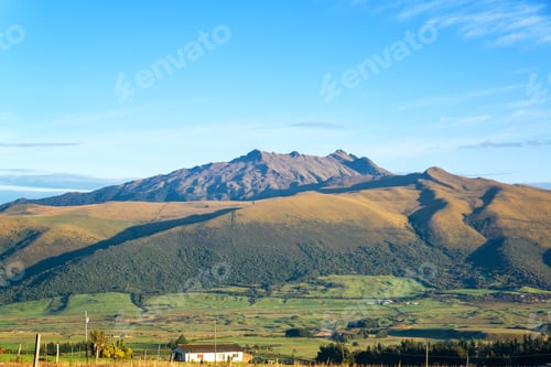 Preview: Hills Bathed In Early Morning Sunlight Near Cotopaxi Volcano In Ecuador