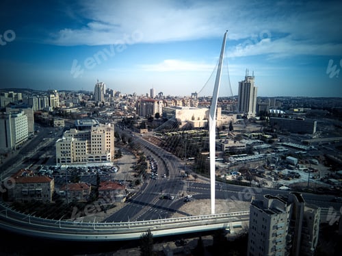Preview: Chords Famous Hanging Bridge And Transportation, The Architectic Pillar, Jerusalem City Center