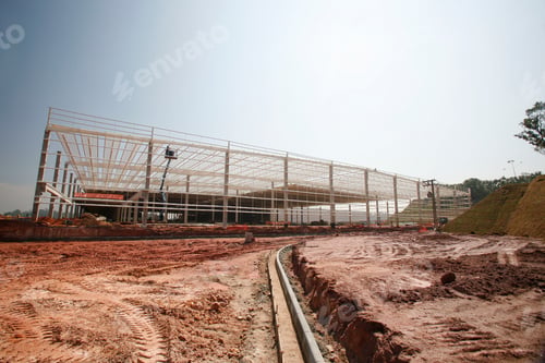 Preview: Structure Of Steel On Industrial Warehous In Construction