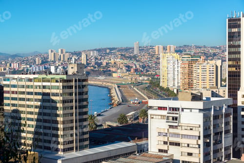 Preview: Cityscape View Of The Waterfront Of Valparaiso, Chile