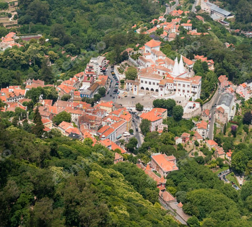 Preview: Aerial View Of The National Palace In Sintra, Portugal