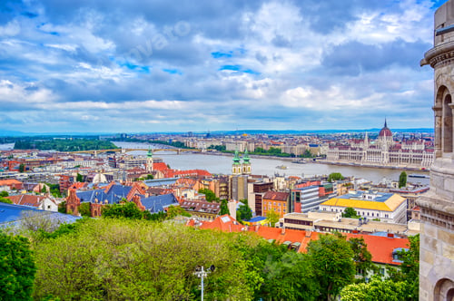 Preview: A View Of Budapest, Hungary Along The Danube River From Fisherman'S Bastion.