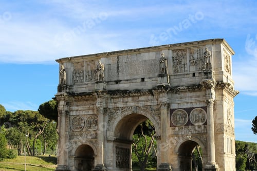 Preview: Ancient Arch Of Constantine In Rome, Italy. Concept Of Landmarks And Last Minute Cheap Tours To