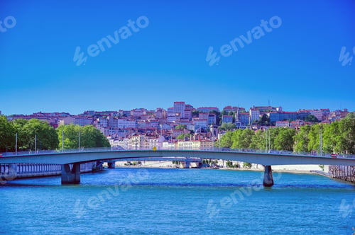 Preview: A View Of Lyon, France Along The Saone River In The Afternoon.