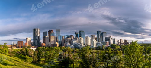 Preview: View Of Calgary'S Skyline On A Beautiful Spring Evening.