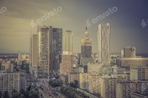 Preview: Warsaw Financial Center In Late Afternoon, Poland