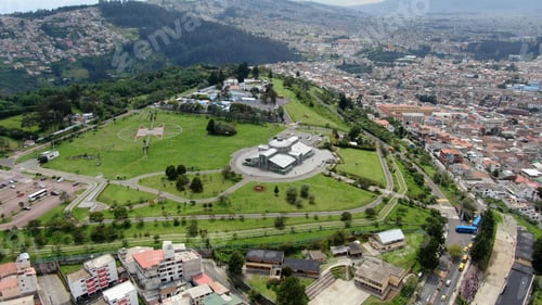 Preview: Itchimbia Park Aerial View Of Glass House. Itchimbia Is A Hill In Quito, Pichincha Province, Ecuador