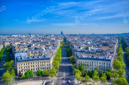 Preview: A View Of Paris, France From The Arc De Triomphe On A Sunny Day.