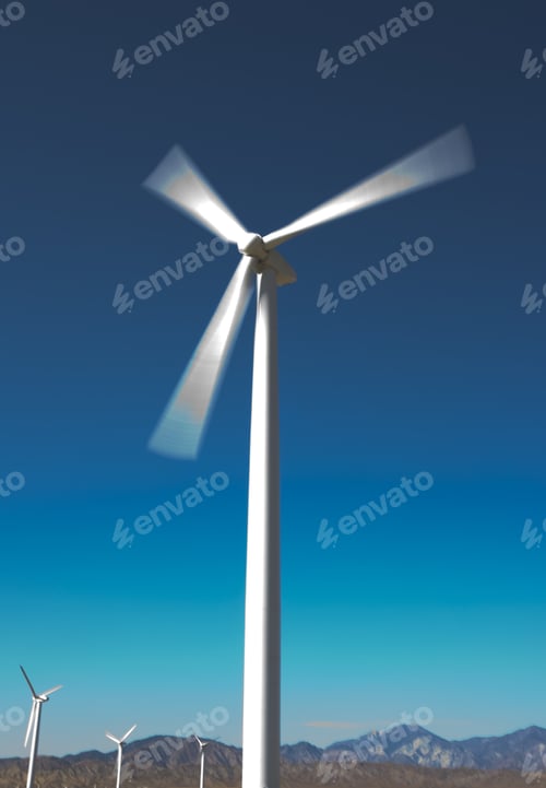 Preview: Abstract Blur Of Blades On Wind Turbine Mill Outside Of Palm Springs California