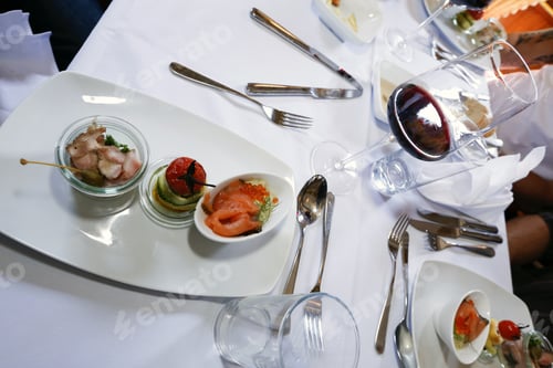 Preview: Meat With Alcaparra, Zuchini With Sheep Cheese And Salmon With Avocado