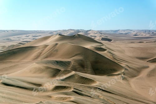 Preview: Dry Desert Sand Dune Landscape At Huacachina, Peru